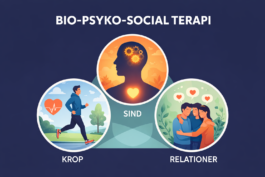 Illustration af bio-psyko-social terapi med fokus på krop, sind og relationer hos Styrk Sindet 